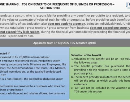 TDS ON BENEFITS OR PERQUISITE OF BUSINESS OR PROFESSION – SECTION 194R